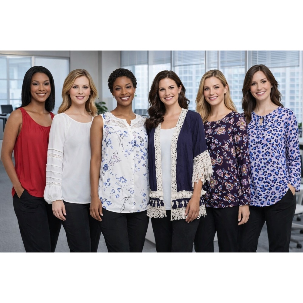 6 Career Style Blouses Women's size‎ SMALL